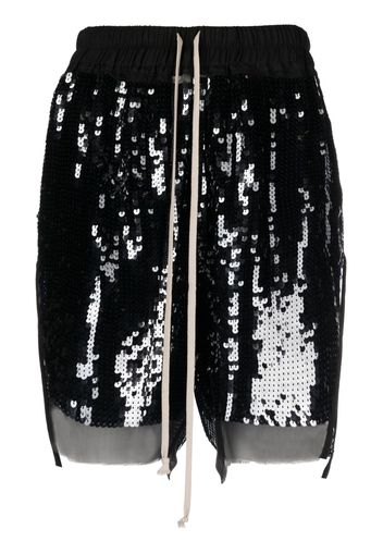 Rick Owens sequin-embellished track shorts - Schwarz