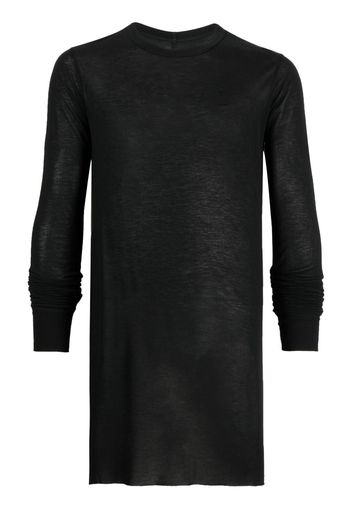 Rick Owens long-sleeved marl-knit T-shirt - Schwarz