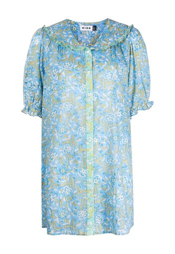 Rixo floral-print cotton nightdress - Blau