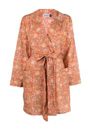 Rixo Reina floral-print cotton robe - Orange