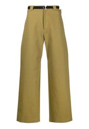 ROA high-waisted cotton wide-leg trousers - Grün