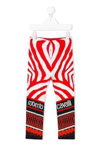 Roberto Cavalli Junior Leggings mit Zebra Foulard Print - Weiß