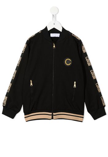 Roberto Cavalli Junior Pullover mit Logo-Streifen - Schwarz