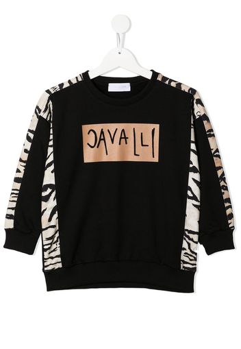 Roberto Cavalli Junior animal-logo print sweatshirt - Schwarz