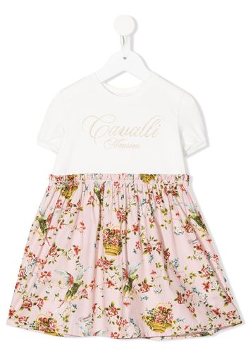 Roberto Cavalli Junior Cavali Mansion Kleid mit Blumenmuster - Rosa