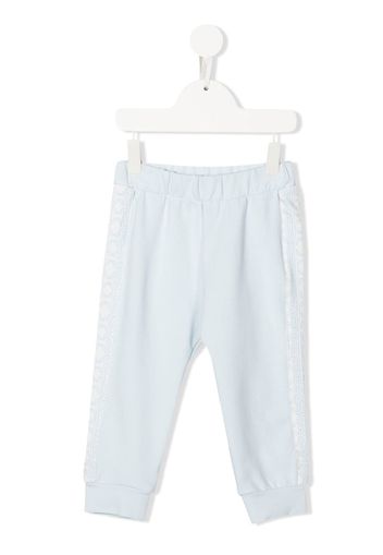 Roberto Cavalli Junior embroidered-monogram trackpants - Blau