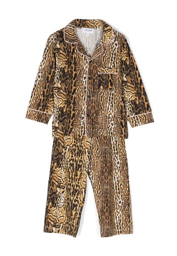 Roberto Cavalli Junior animal-print pyjamas - Nude