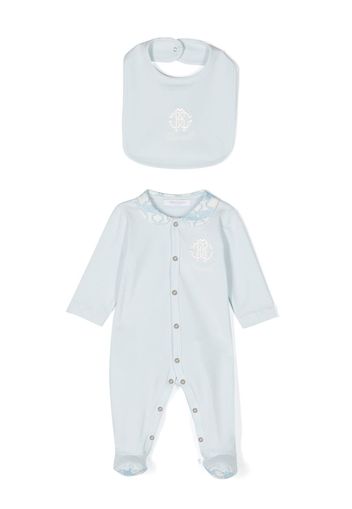 Roberto Cavalli Junior Strampler-Set mit Logo-Stickerei - Blau