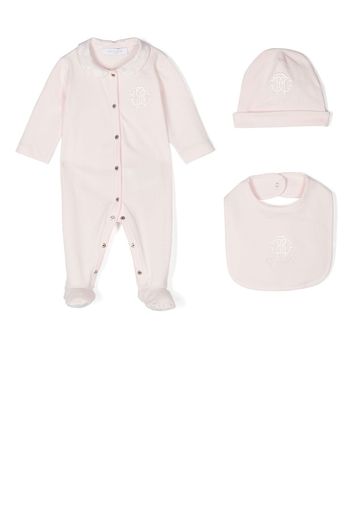 Roberto Cavalli Junior Strampler-Set mit Logo-Stickerei - Rosa