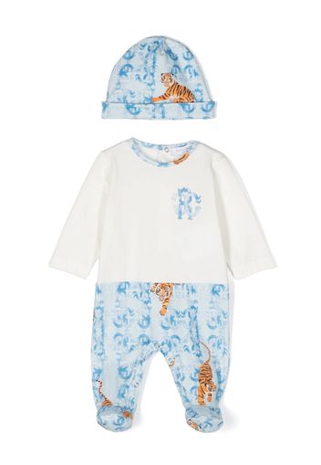 Roberto Cavalli Junior Strampler-Set mit Tiger-Print - Weiß