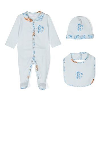 Roberto Cavalli Junior Strampler-Set mit Tiger-Motiv - Blau