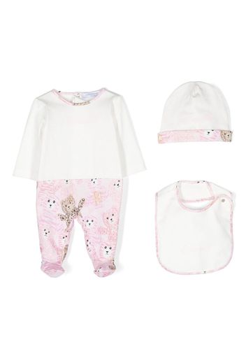 Roberto Cavalli Junior Strampler-Set mit Tiere-Print - Weiß