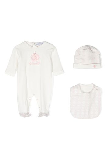 Roberto Cavalli Junior Strampler-Set mit Logo-Print - Weiß