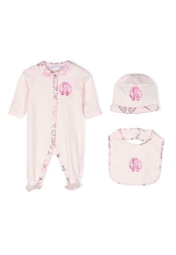 Roberto Cavalli Junior Strampler-Set mit Logo-Print - Rosa