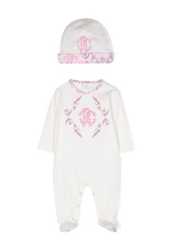 Roberto Cavalli Junior monogram-pattern cotton babygrow set - Weiß