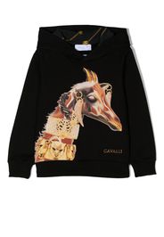 Roberto Cavalli Junior Hoodie mit grafischem Print - Schwarz