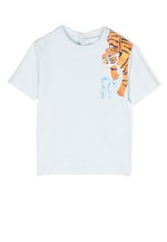 Roberto Cavalli Junior T-Shirt mit Tiger-Print - Blau