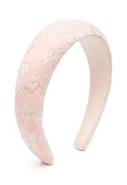 Roberto Cavalli Junior floral-embroidered head band - Rosa