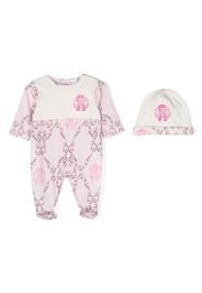 Roberto Cavalli Junior Set aus Strampler und Mütze mit Logo-Print - Rosa