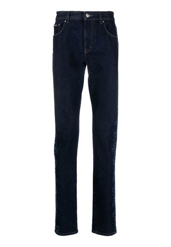 Roberto Cavalli Gerade Jeans mit Leoparden-Print - Blau