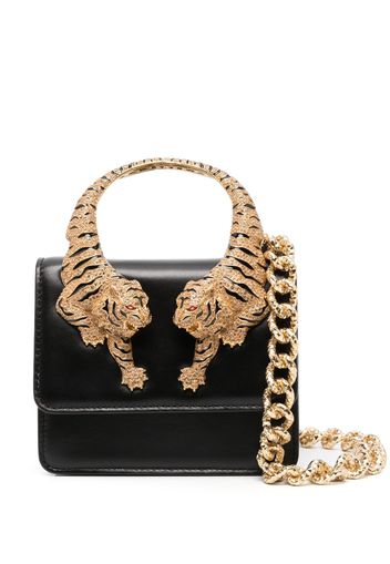 Roberto Cavalli tiger-handle shoulder bag - Schwarz