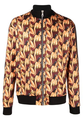 Roberto Cavalli Sweatshirtjacke mit Print - Rot