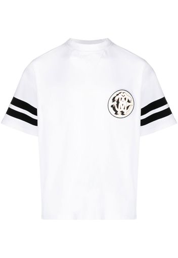 Roberto Cavalli T-Shirt mit Mirror Snake-Patch - Weiß