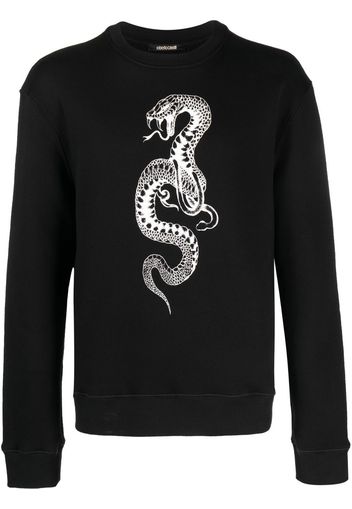 Roberto Cavalli Sweatshirt mit Schlangen-Print - Schwarz