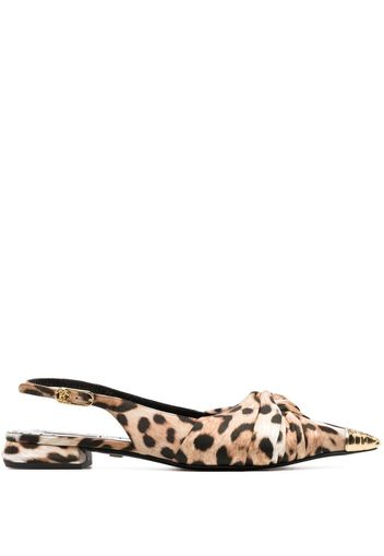 Roberto Cavalli Pettegole leopard-print slingback ballerinas - D0712