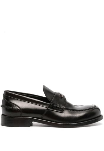 Roberto Cavalli logo-plaque leather loafers - Schwarz