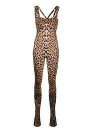 Roberto Cavalli leopard-print sleeveless jumpsuit - Nude