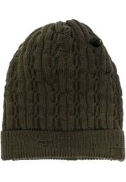 Roberto Cavalli Beanie im Distressed-Look - Grün