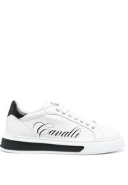Roberto Cavalli logo-print leather sneakers - Weiß