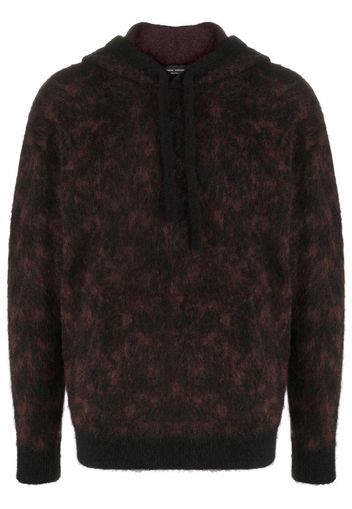 Roberto Collina Gestrickter Hoodie mit abstraktem Print - Schwarz