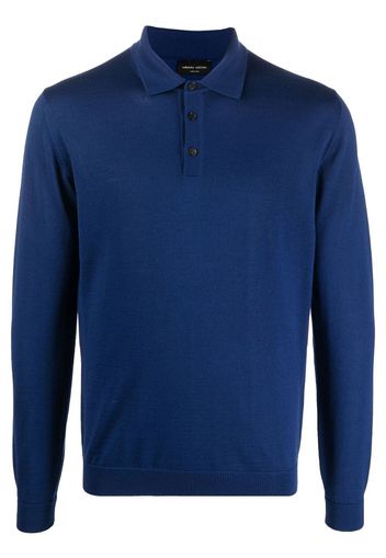 Roberto Collina long-sleeve polo shirt - Blau