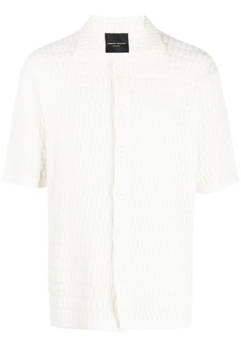 Roberto Collina open-knit button-up polo shirt - Weiß