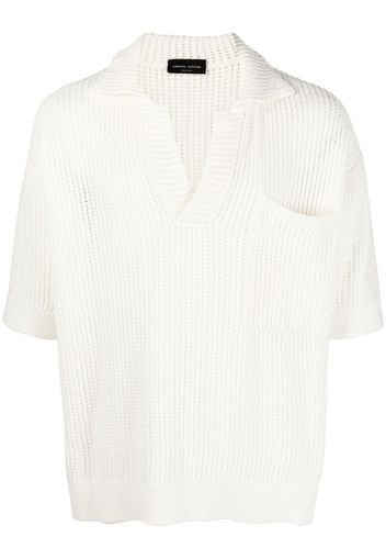 Roberto Collina V-neck pointelle-knit jumper - Weiß