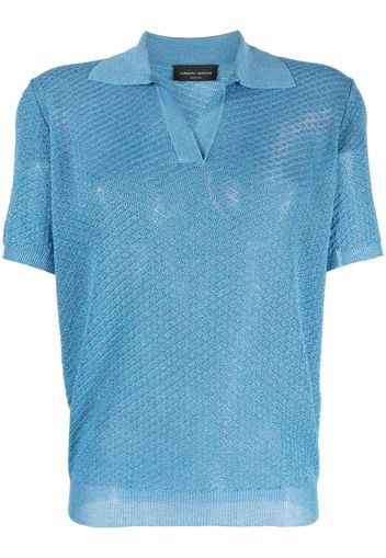 Roberto Collina spread-collar knit polo shirt - Blau