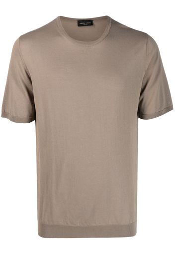 Roberto Collina short-sleeve ribbed sweatshirt - Braun