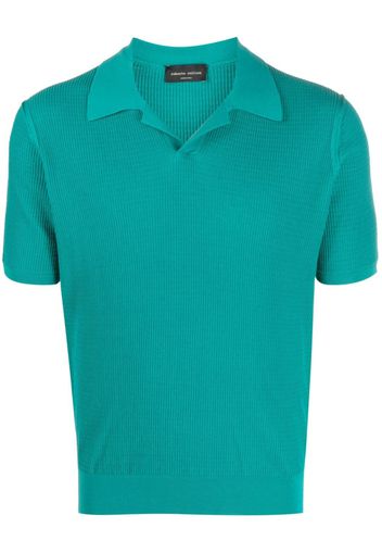 Roberto Collina V-neck cotton polo shirt - Grün