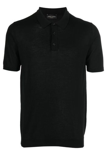 Roberto Collina short-sleeve knitted polo shirt - Schwarz