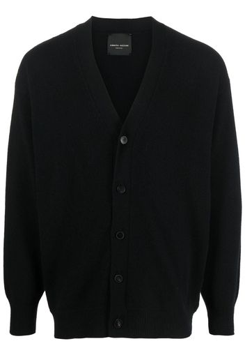 Roberto Collina V-neck merino-cashmere-blend cardigan - Schwarz