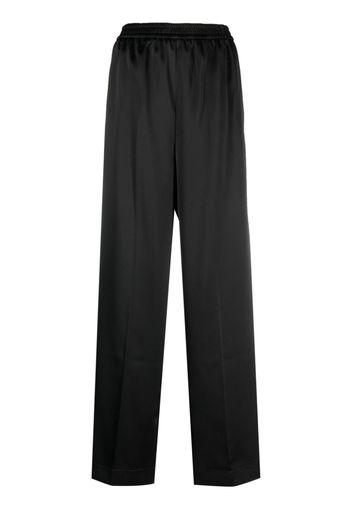 Roberto Collina straight-leg satin trousers - Schwarz