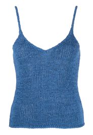 Roberto Collina v-neck knitted top - Blau
