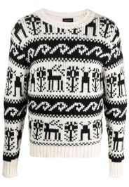 Roberto Collina crew-neck intarsia-knit jumper - Schwarz