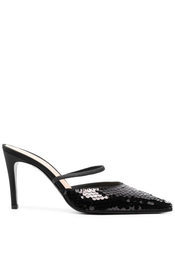 Roberto Festa sequin pointed 90mm mules - Schwarz