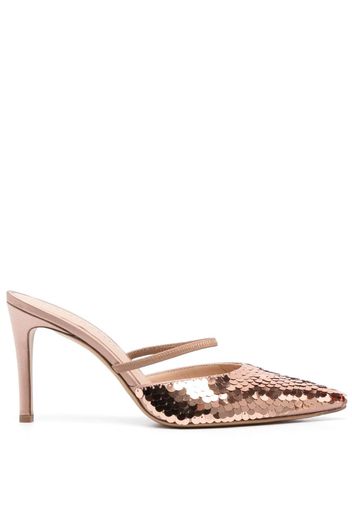 Roberto Festa 90mm sequin pointed mules - Nude