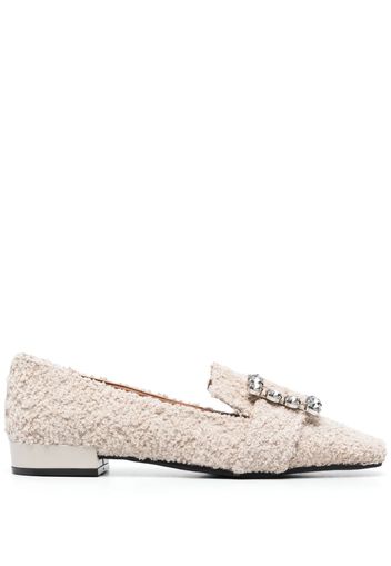 Roberto Festa Felisa crystal-embellished tweed loafers - Weiß