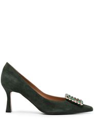 Roberto Festa 75mm crystal-embellished leather pumps - Grün