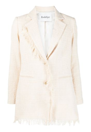 Rodebjer fringed-edge single-breasted blazer - Nude